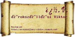 Árokszállási Viktor névjegykártya