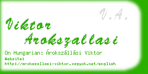viktor arokszallasi business card