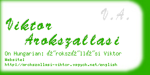 viktor arokszallasi business card